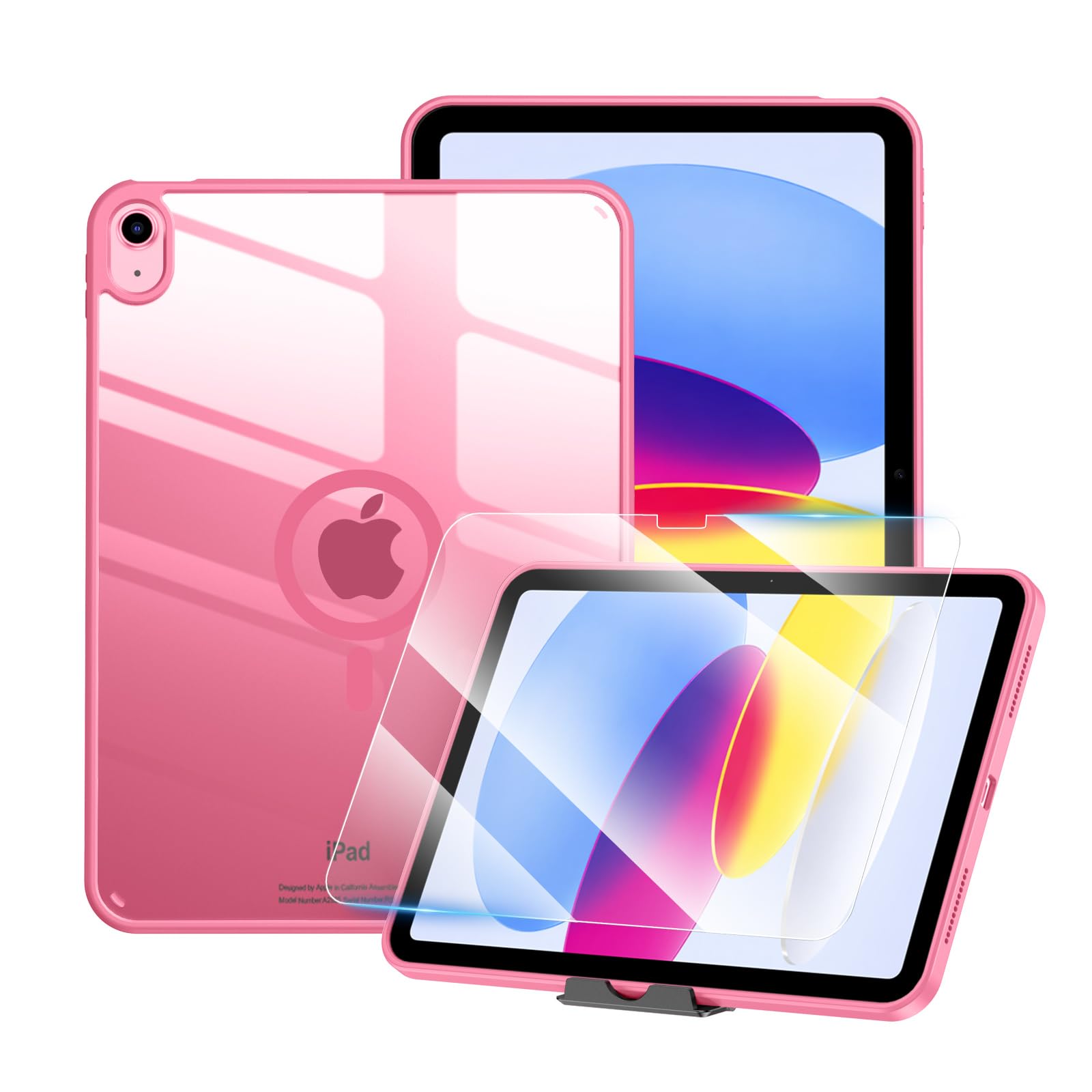 Maledan【3点セット】対応iPad a16ケース 透明 第11/10世代対応 10.9インチ 専用カバー 強化ガラスフィルム・スタンド付き