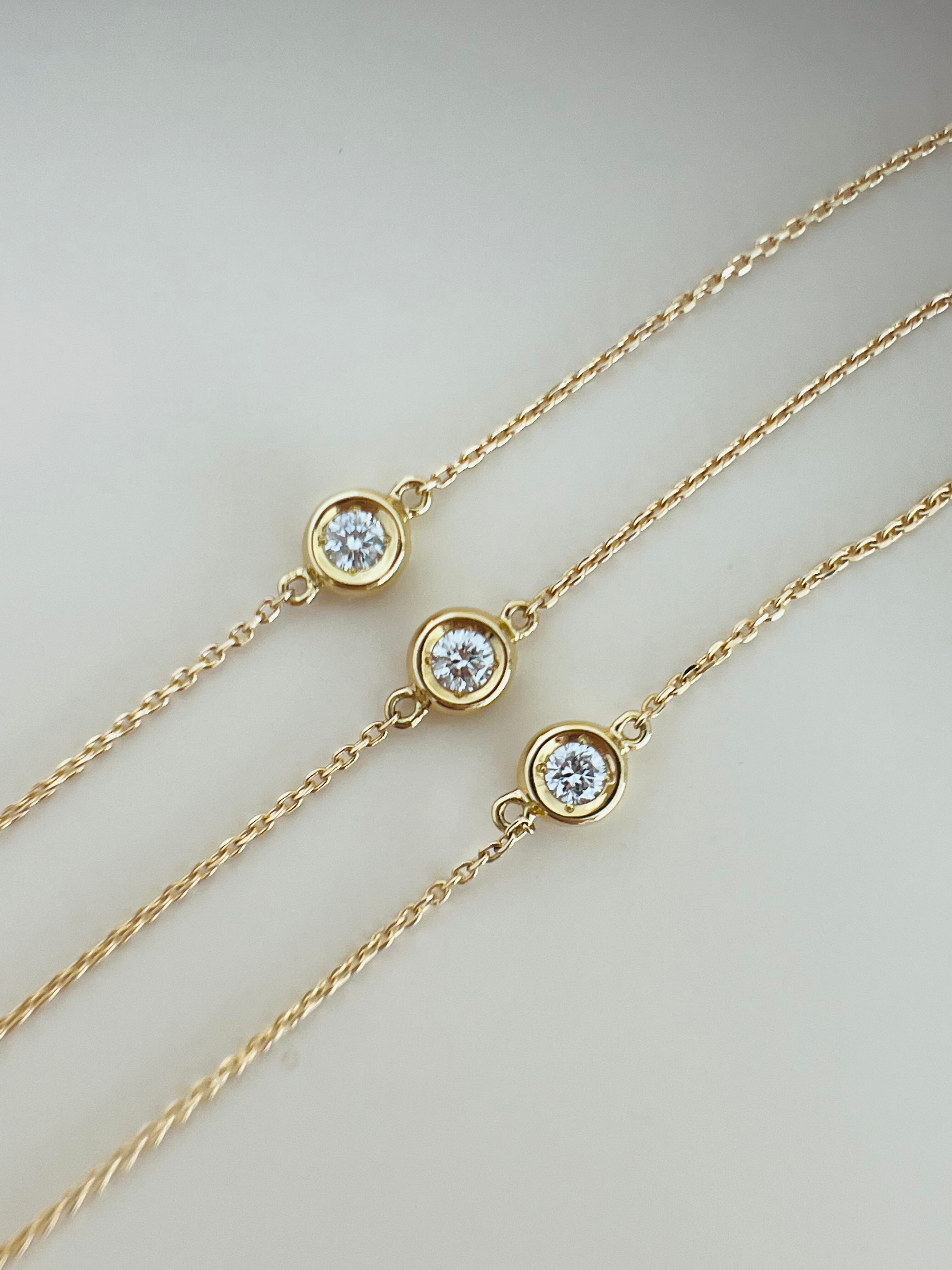 ダイヤモンド ロング ステーションネックレス 0.50ct K18イエロー  