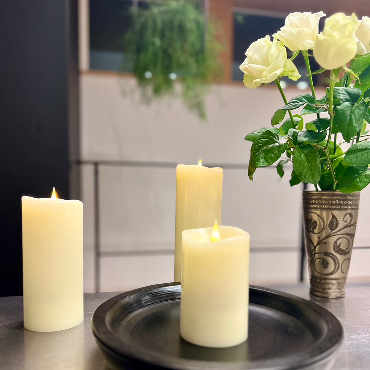 ENKINDDLE リモコン付きパープルキャンドル4本セット