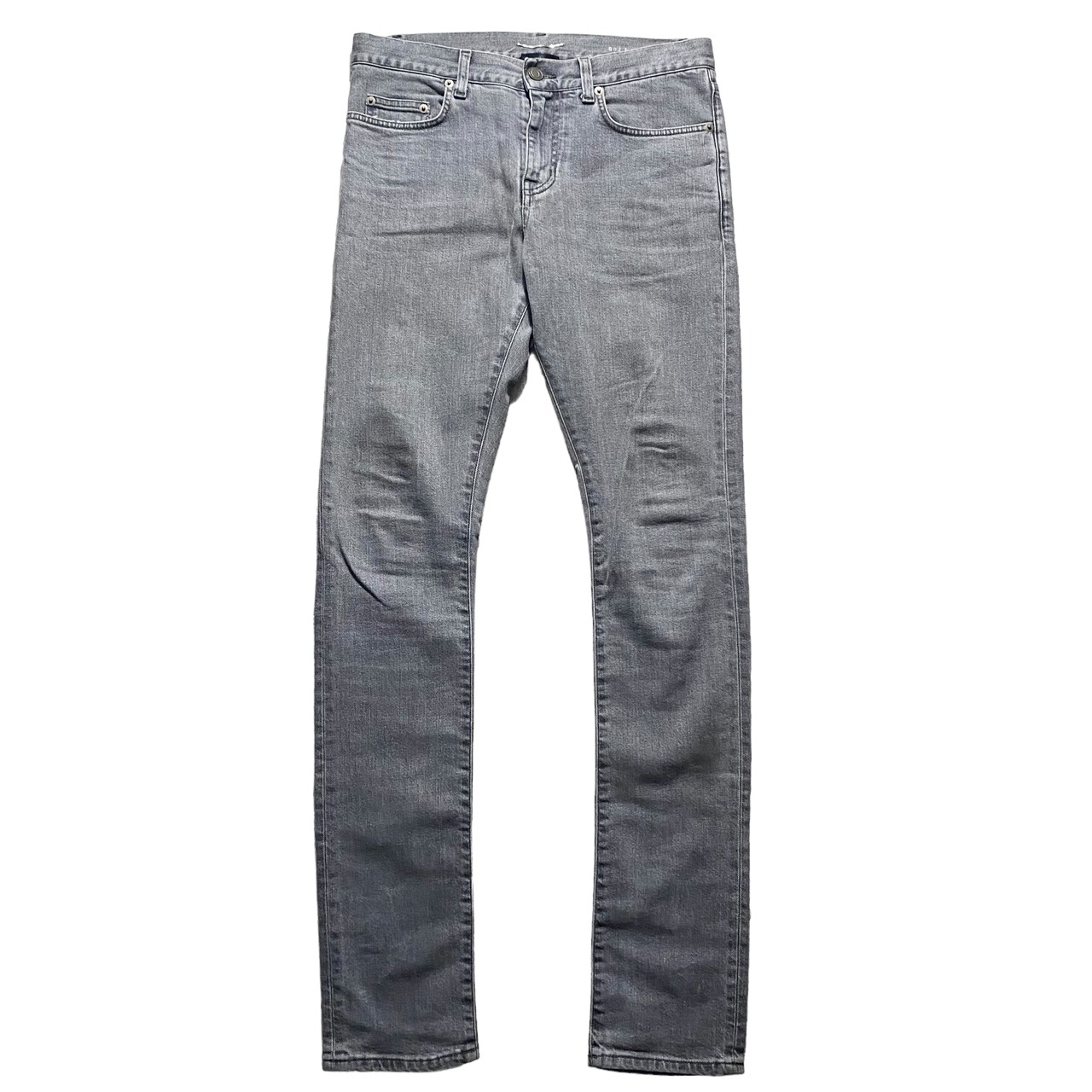 SAINT LAURENT PARIS gray stretch denim skinny pants
