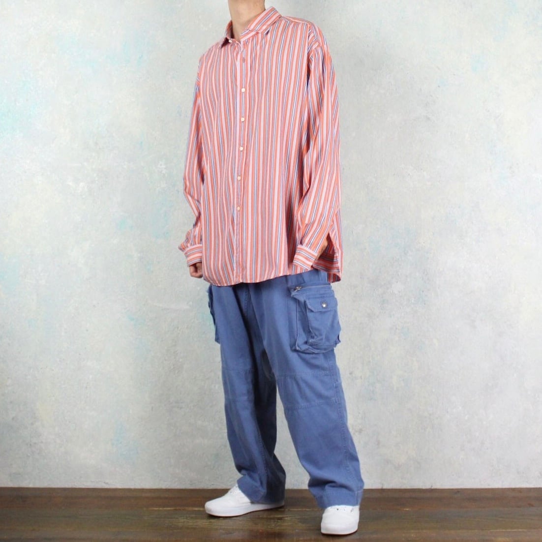 Polo by Ralph Lauren オレンジ×ブルー ストライプシャツ【FF-3638】 | cv