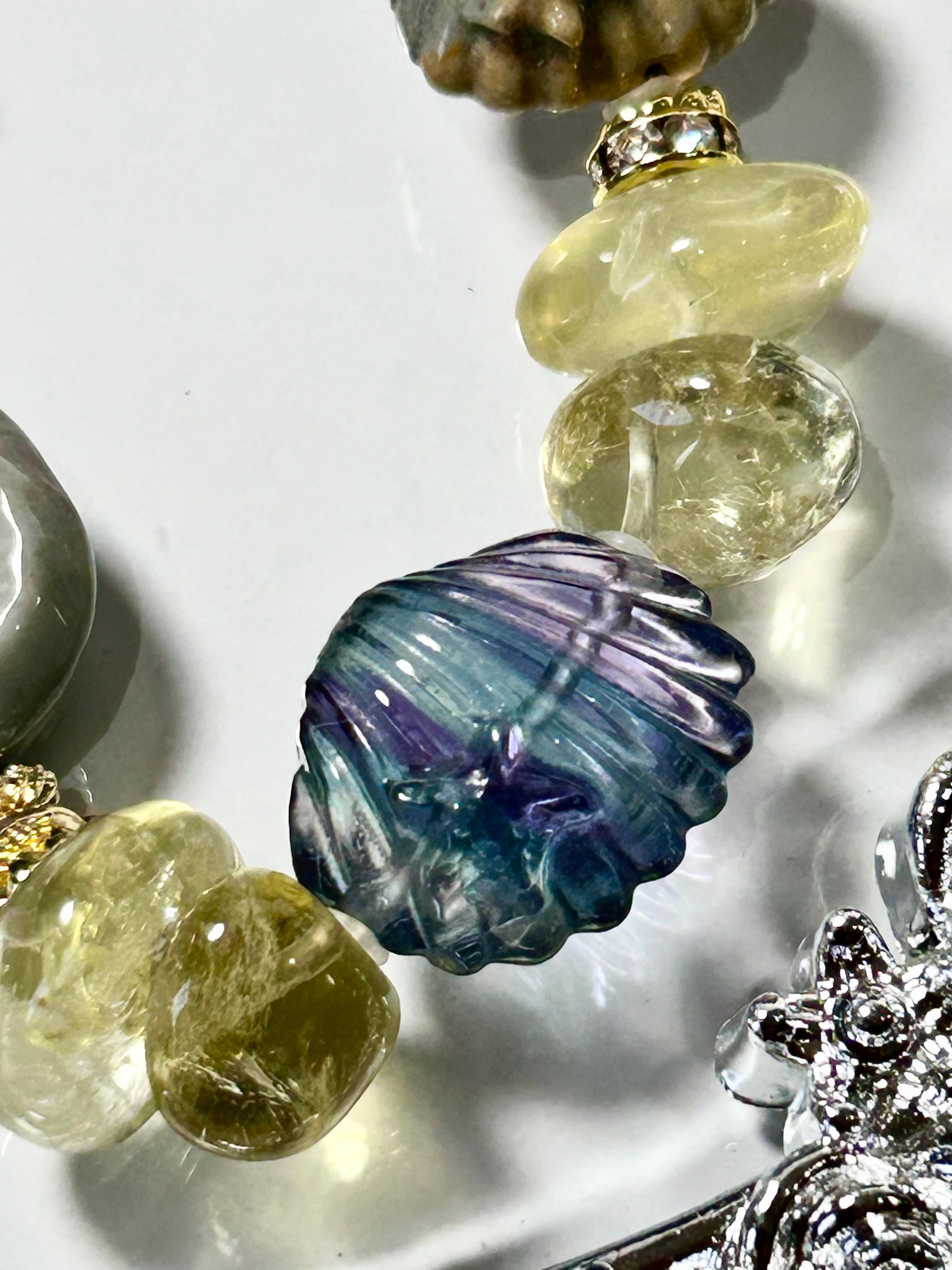 ✨アラシャンマーメイド タツノオトシゴ星 シェル 光る瑠璃ガラス