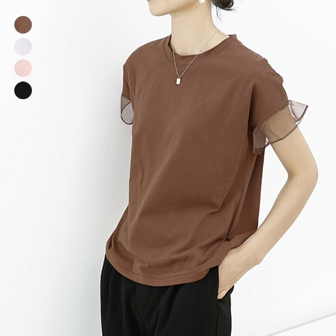 春夏 きれいめ ラウンドネック Tシャツ 3色 Mサイズ／Lサイズ Sora Seoul