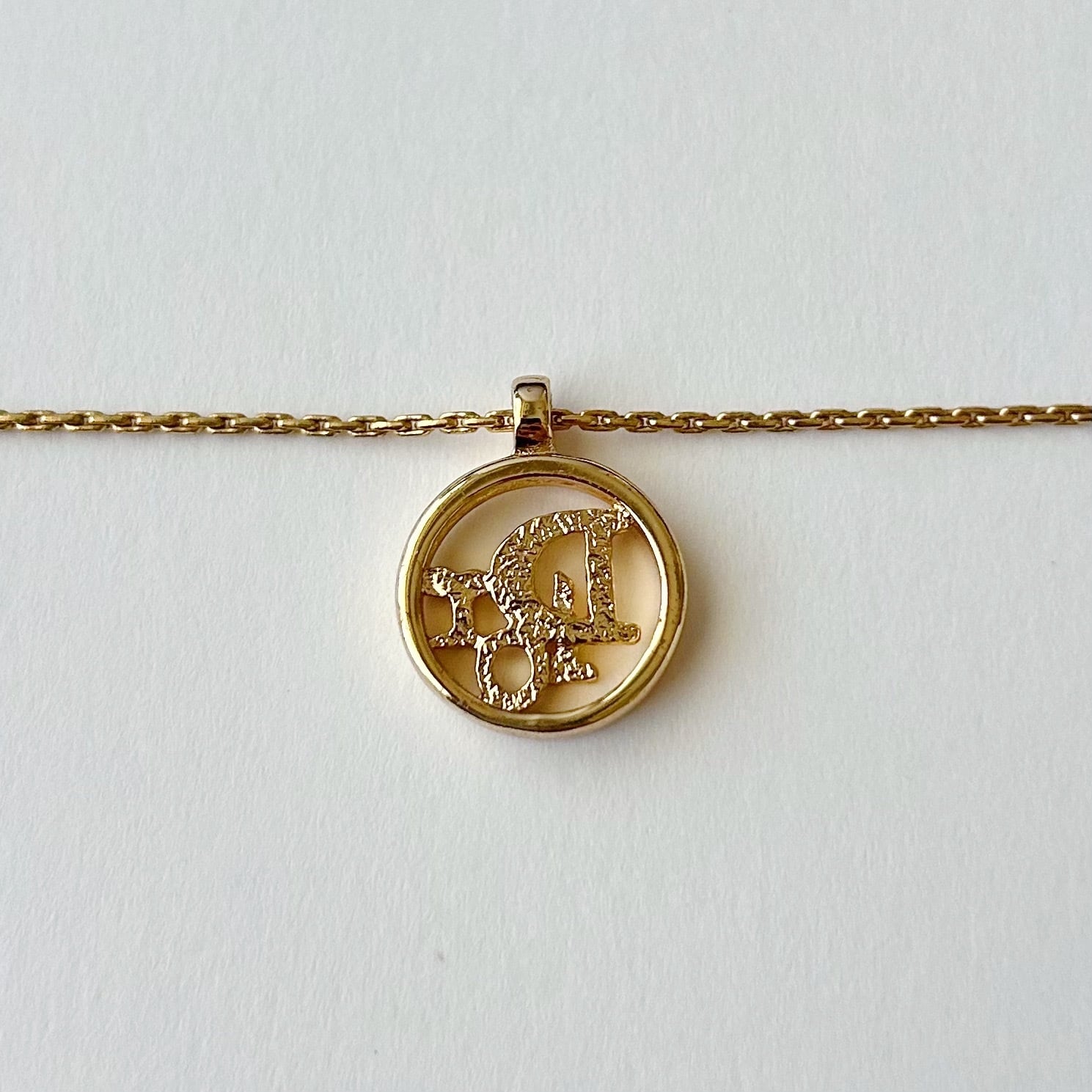 N6297】Christian Dior logo cut out necklace/クリスチャン