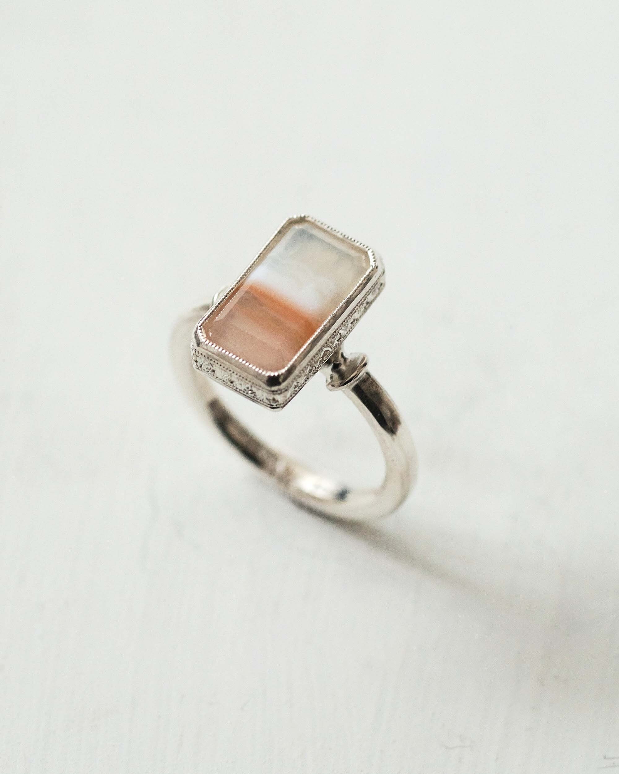 【prachi】アゲートのシルバーリング