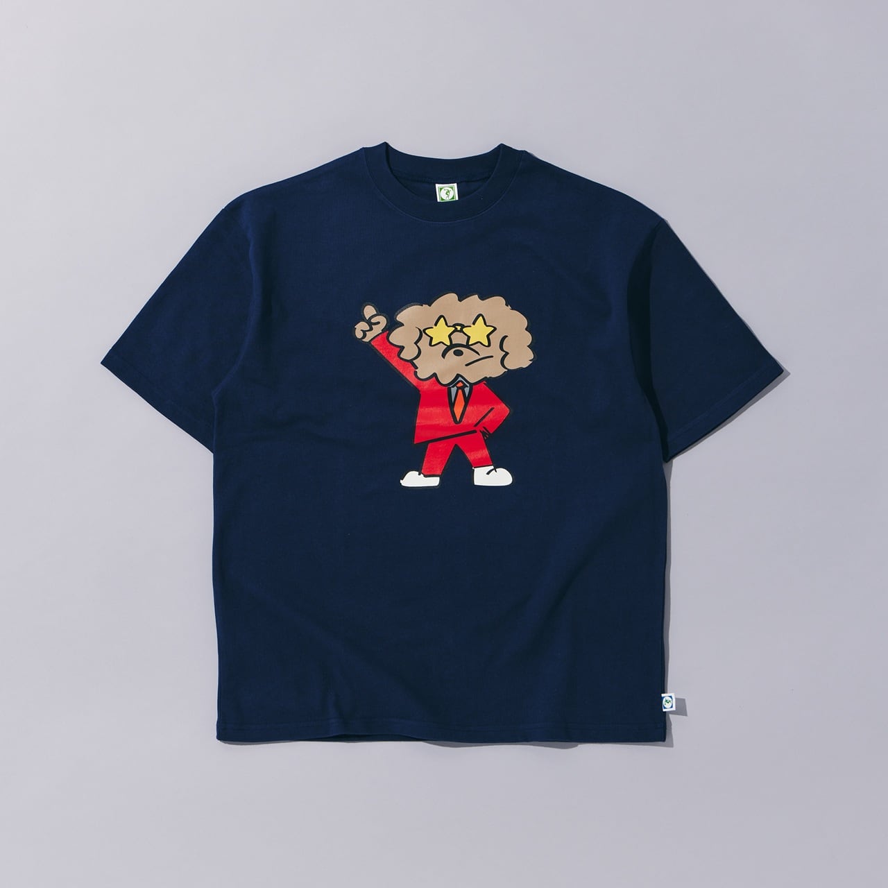 予約】愛犬バレン×DiscusスタープリントTシャツ-NAVY- Mサイズ