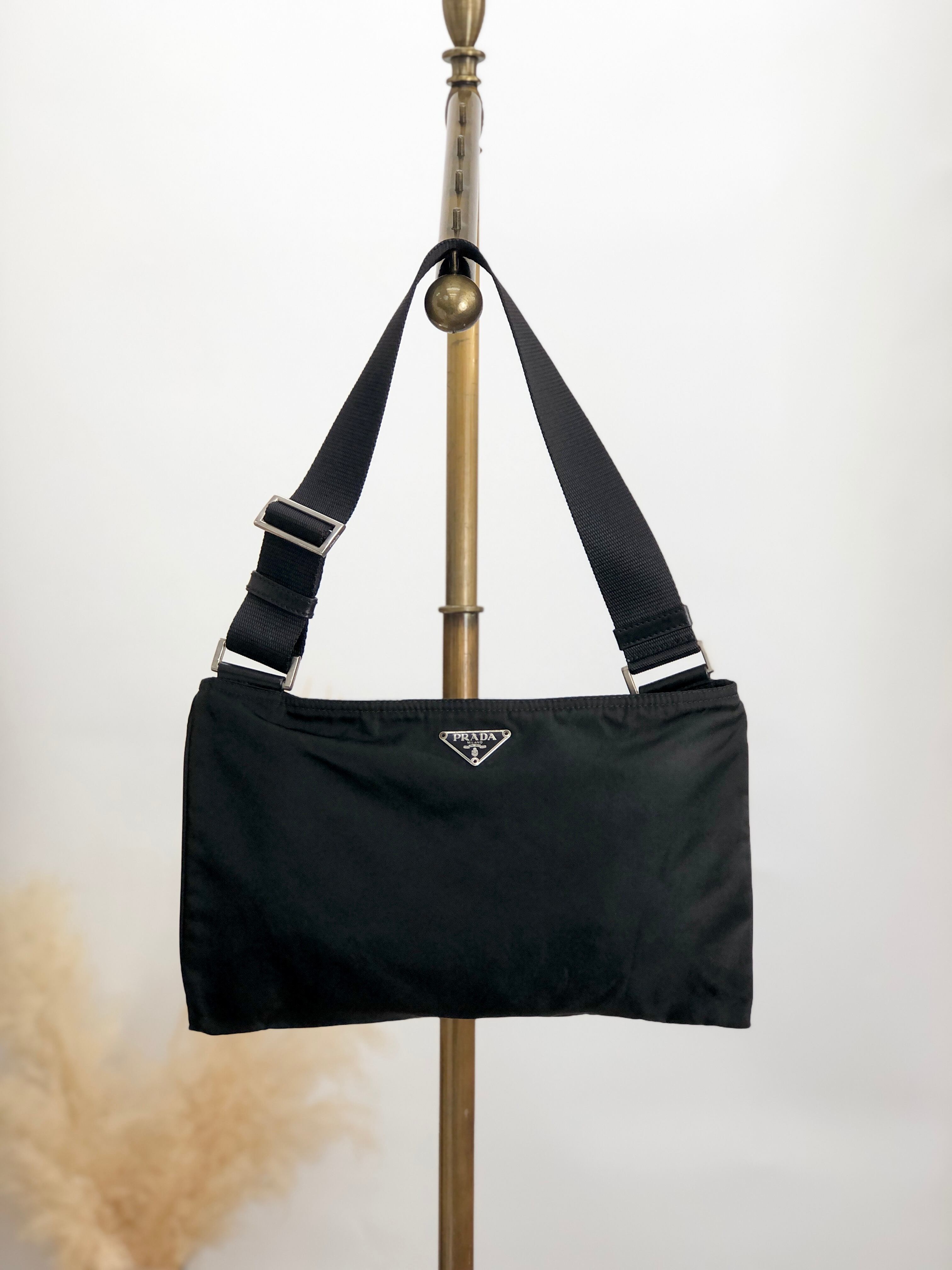 PRADA◇バッグ/ナイロン/BLK かわいく PRADA◇バッグ/ナイロン/BLK かわいく