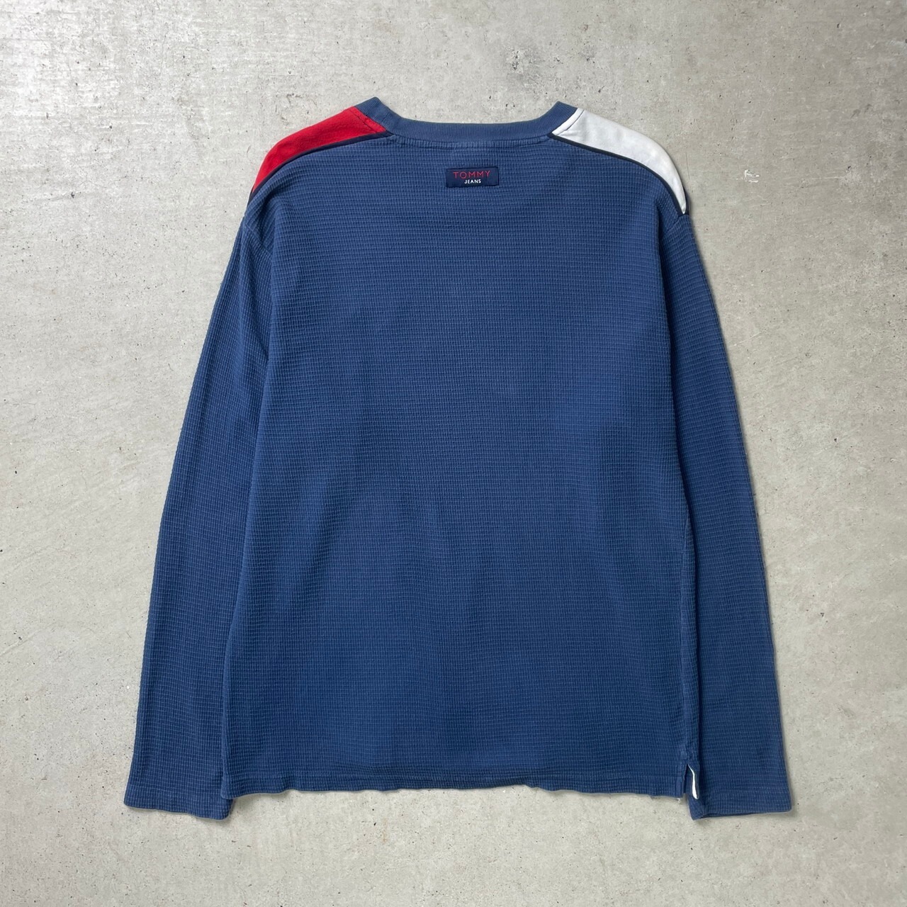 TOMMY JEANS トミージーンズ サーマル ワッフル ロングTシャツ ロンT 