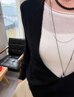 【新作5%OFF・3日間】Deep-Vneck Layered Knit_2colors