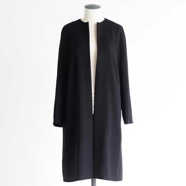 no-collar long coat jacket