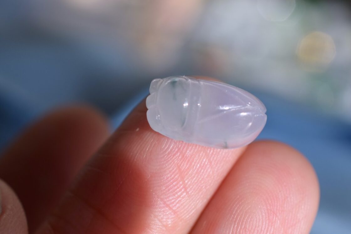 R23-123 ゼミ 宝石質 薄ラベンダー 飄藍花 ミャンマー産 天然 A貨 雫 