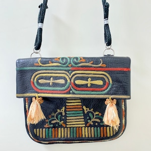 Vintage Embroidered Leather Bag