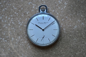 【懐中時計】1960年製 IWC スモールセコンド 白文字盤 ステンレス 薄型懐中時計