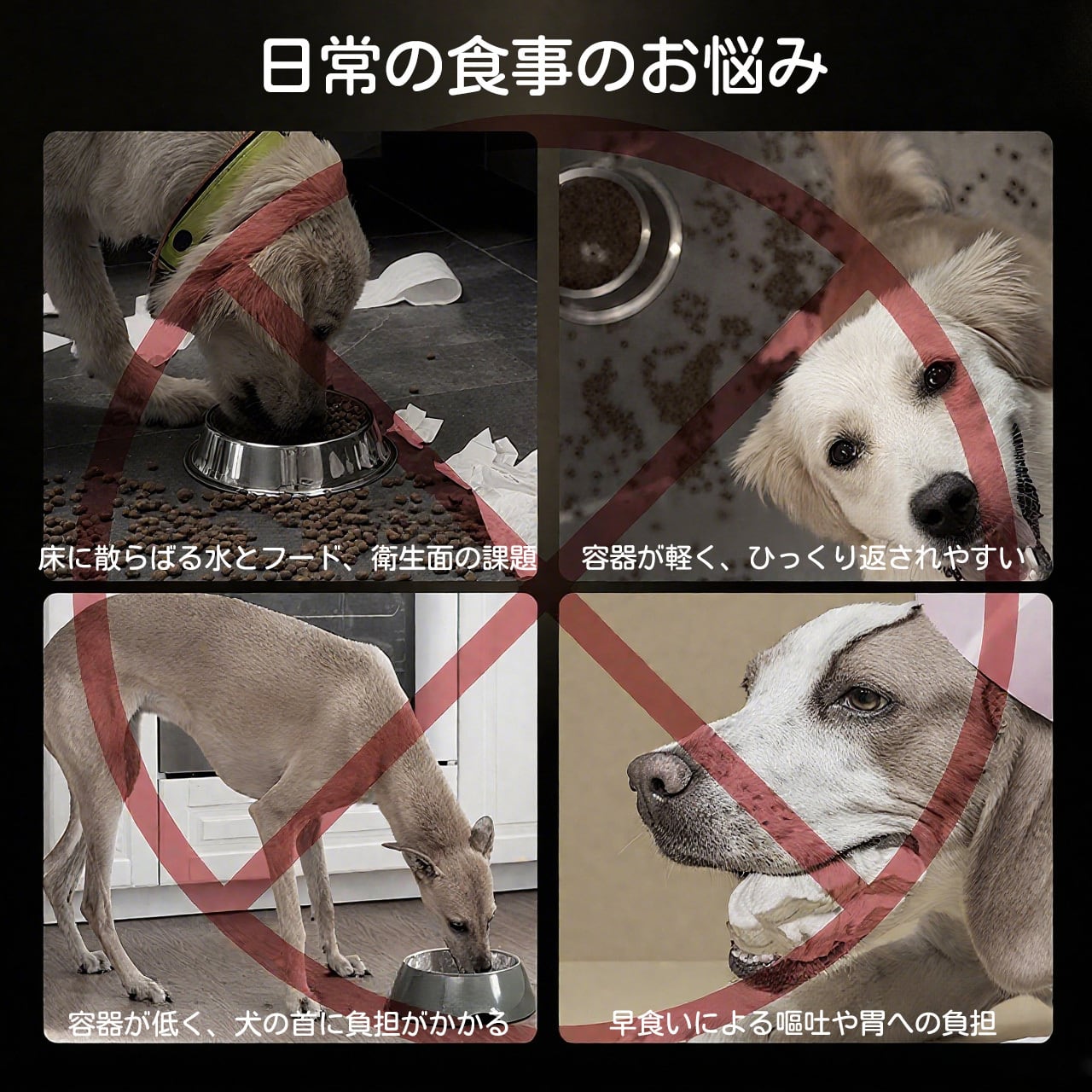 79. ペット用昇降式フィーダー 高さ・角度調整可能 首保護 転倒防止