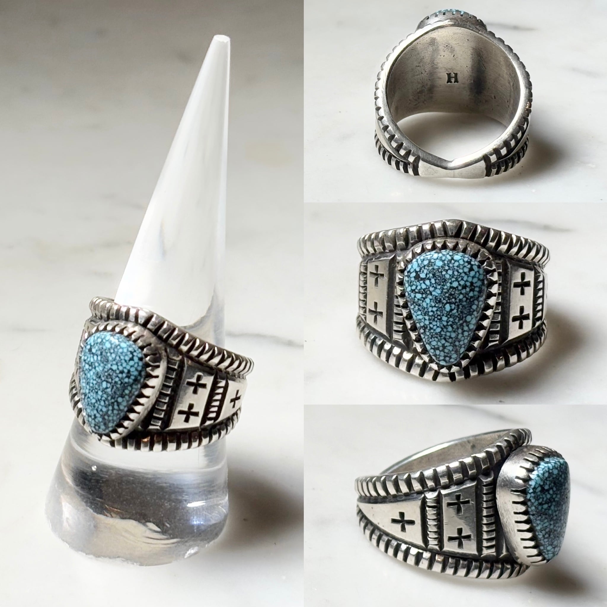 ハリソンジム リング 22号 キングマンターコイズヘビーゲージ HARRISON JIM “Kingman turquoise” ring | NOIR ONLINE