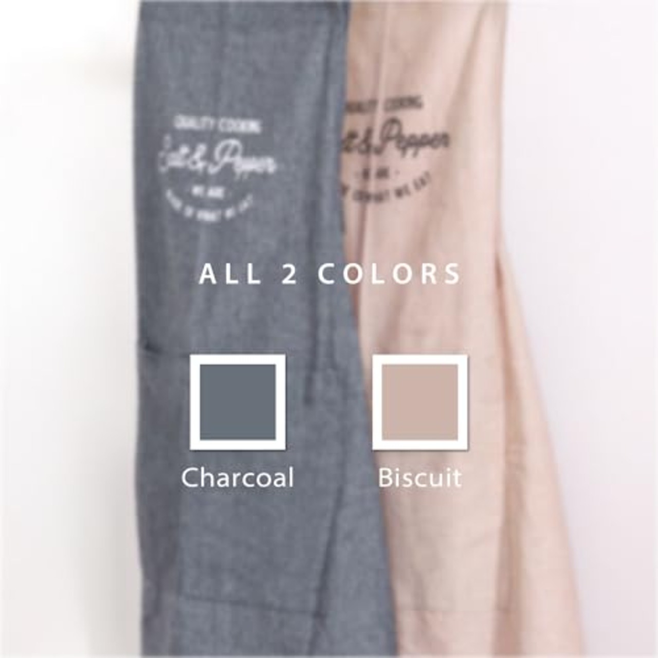 不二貿易(Fujiboeki) エプロン 幅48×厚み0.2×縦53.5cm チャコール お手伝いエプロン ポケット付き Salt&Pepper 71953