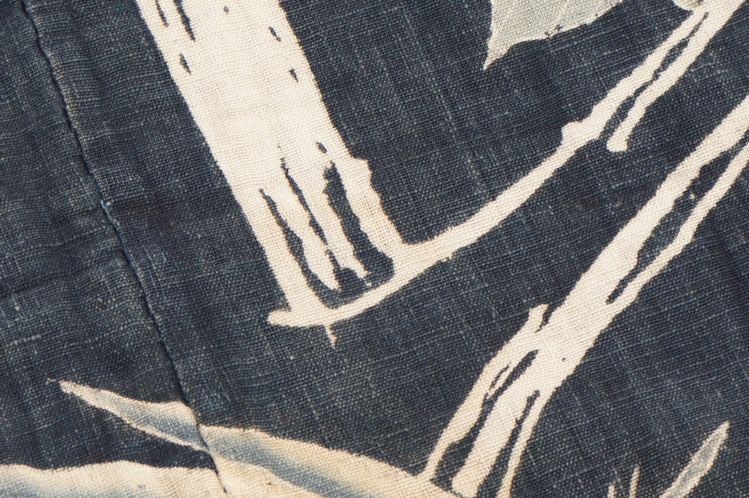 1871 筒描き 4幅 鳳凰 藍染 木綿 古布 明治〜大正 アンティーク 