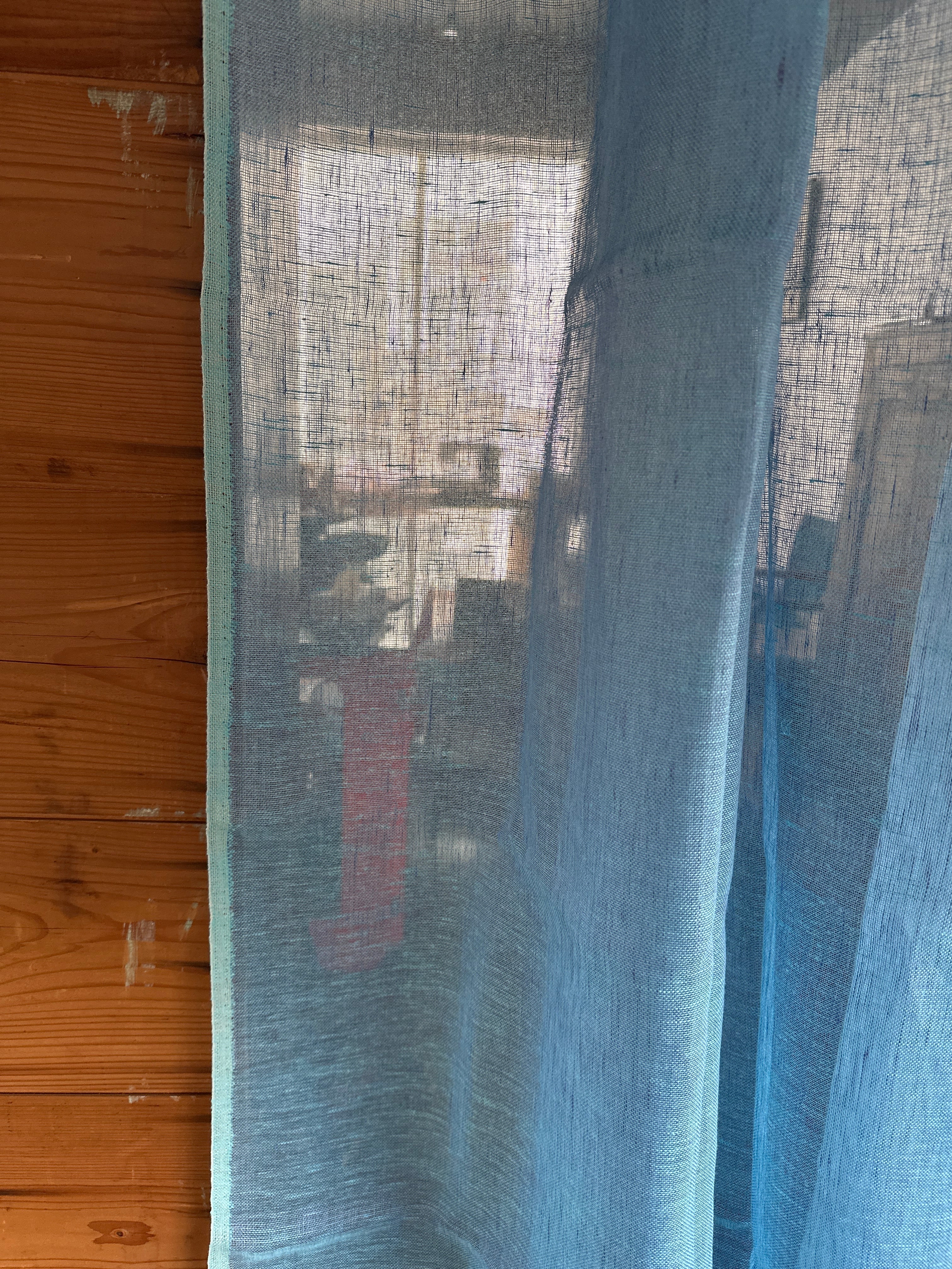 お客様オーダー‼️シースルーカーテン / エメラルド blue