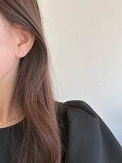 S925 ジルコンプチムーンピアス