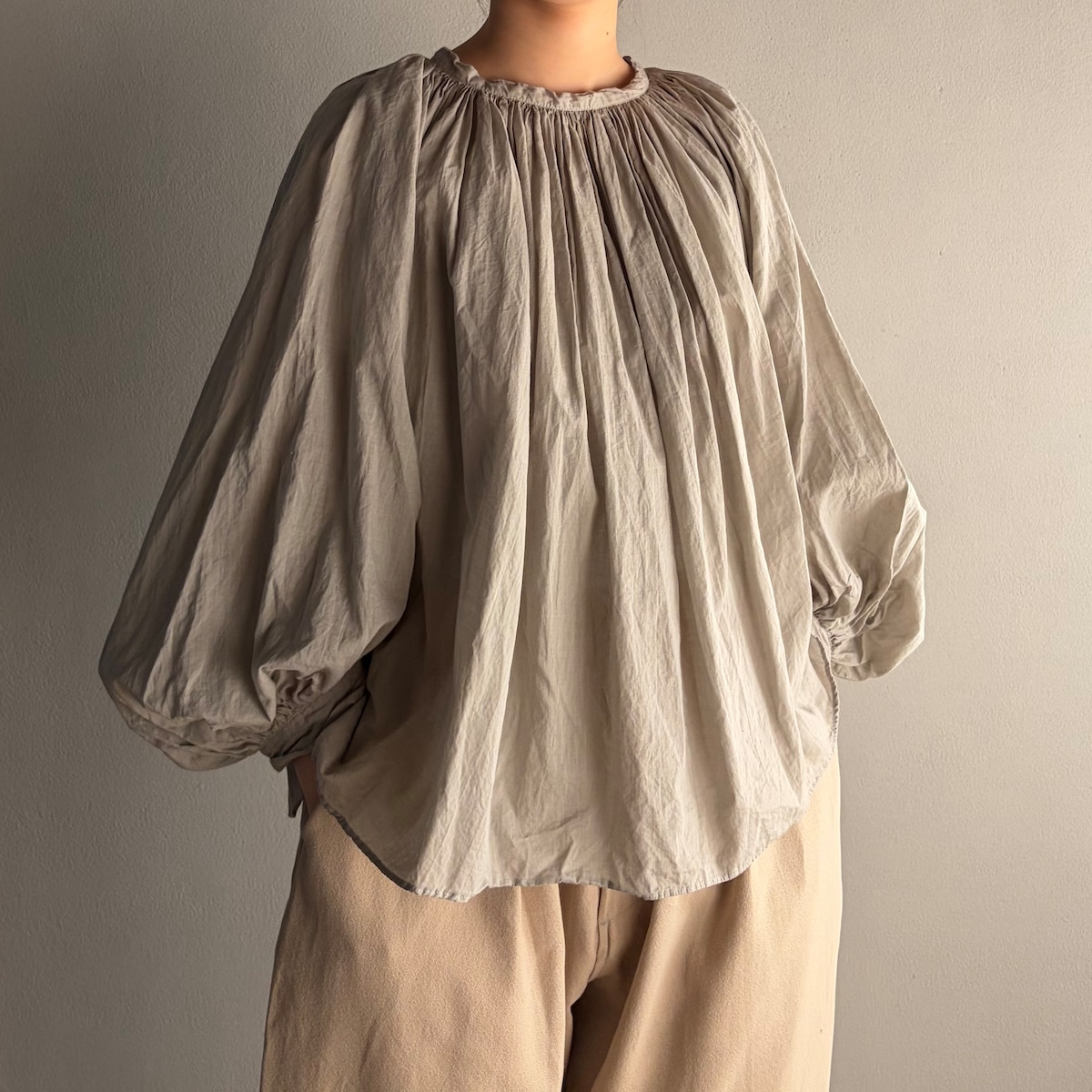 R&D.M.Co- Garment Dye Lawn Gather Smock ガーメントダイ ローン 