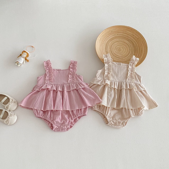 【BABY】フリルキャミロンパース