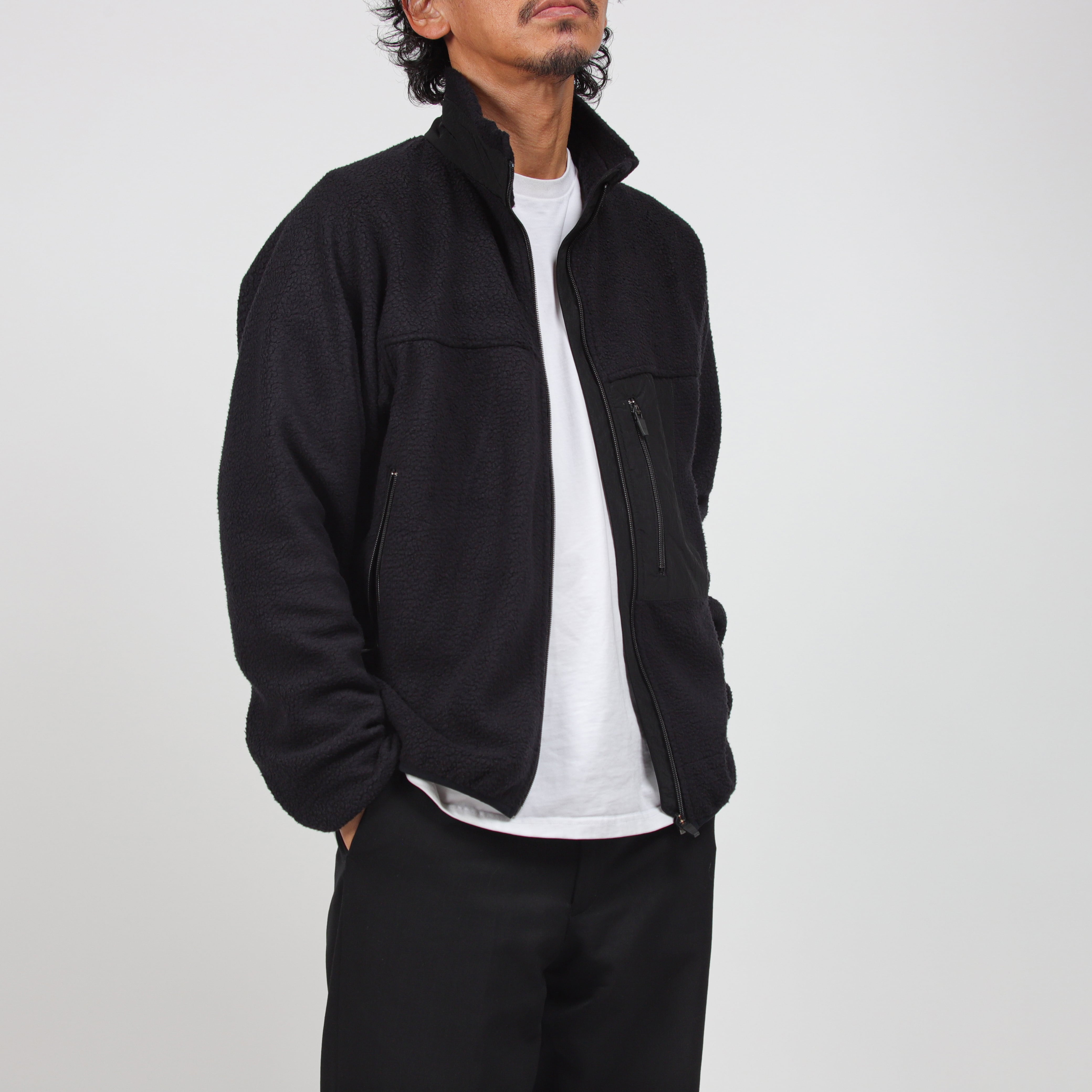 ovy Boa Fleece Nylon Combination Zip