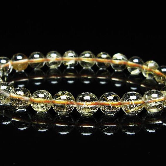 ルチルクォーツ ブレスレット 7mm タイチンルチル ブレスレット メール便可 [M便 1/10] 111-49230