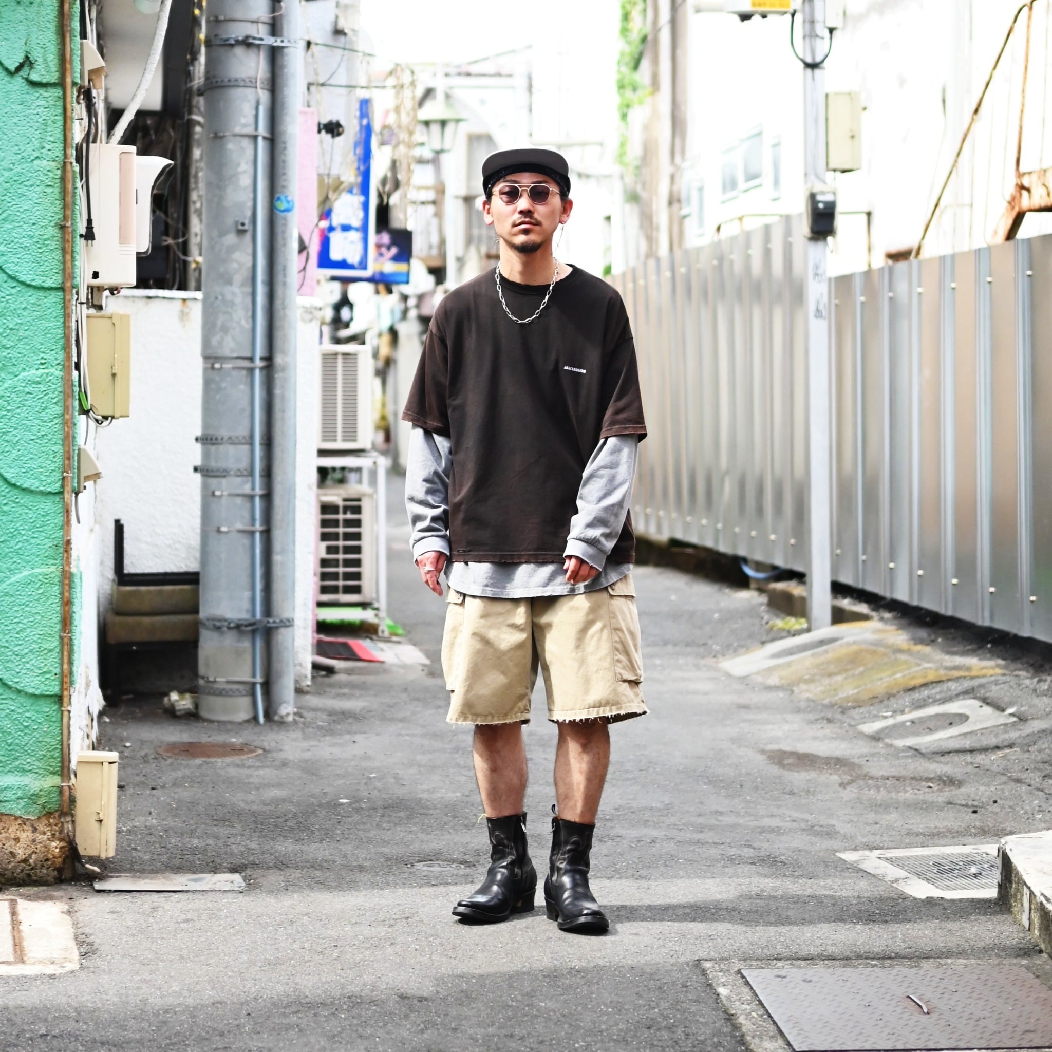 BOWWOW(バウワウ）US ARMY MOUNTAIN TROOPER SHORTS AGED、アナクロT