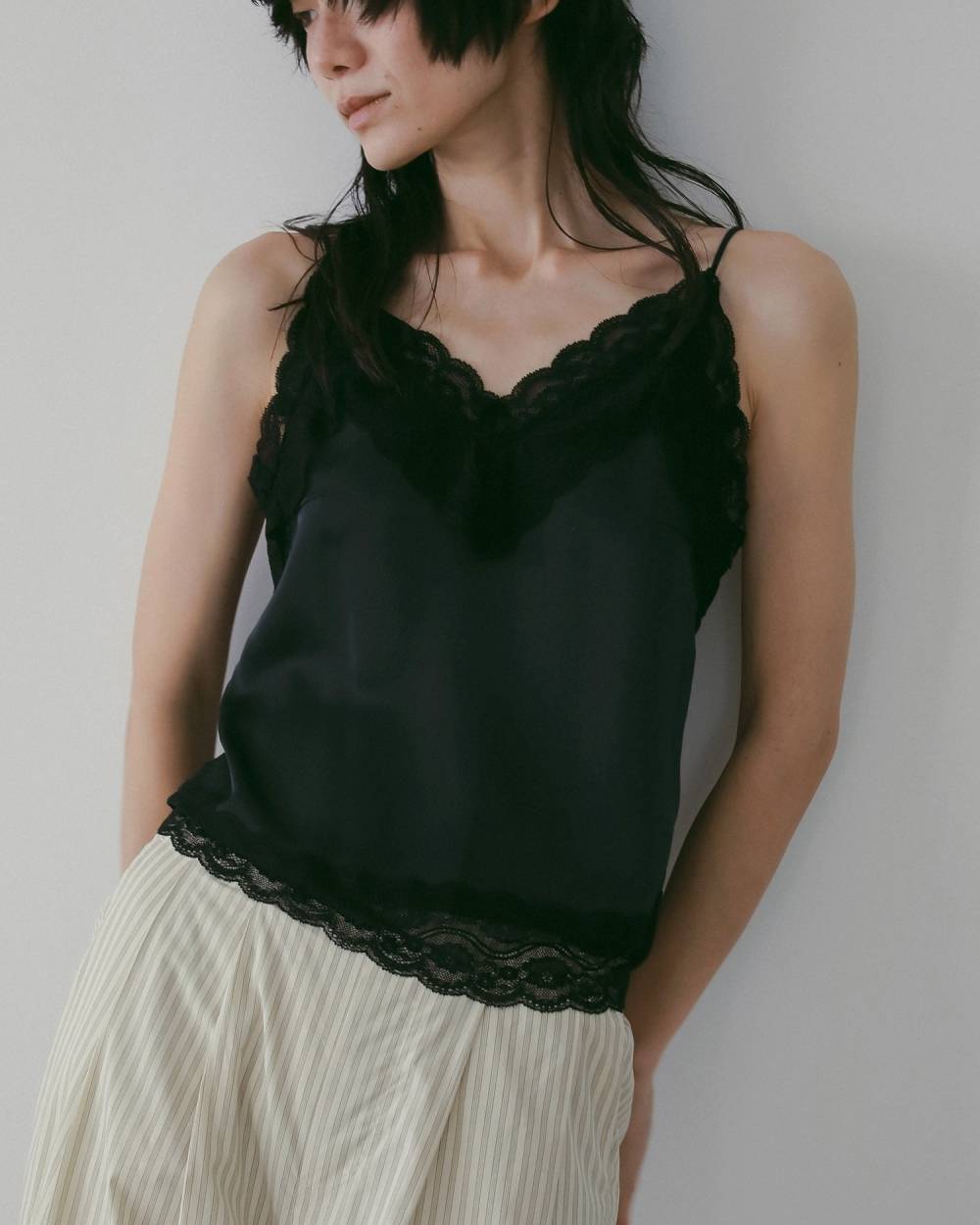 anuke 】Satin Lace Camisole | valance 福井｜レディース セレクト