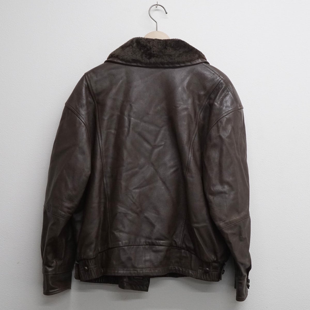 羊本革 レザー ボンバージャケット ブラウン USED品 Mサイズ メンズ