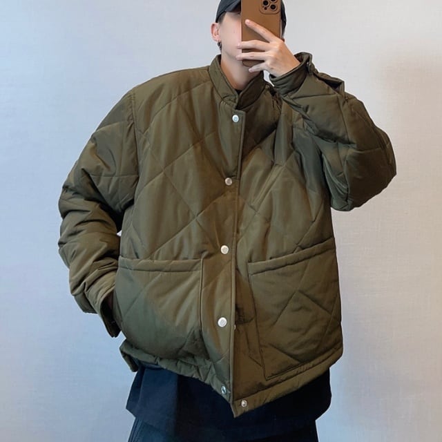 予約販売】キルティングジャケット ブルゾン メンズ 無地 オーバー