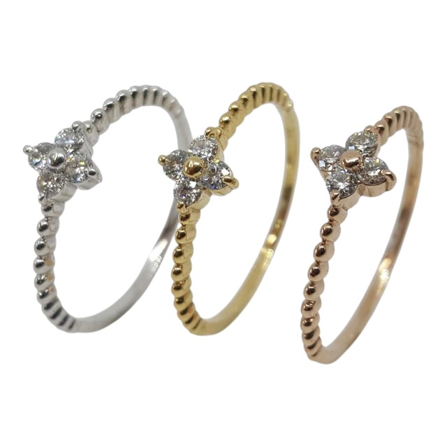 PT/K18YG/PG 0.1ct ﾀﾞｲﾔ ﾘﾝｸﾞ HC