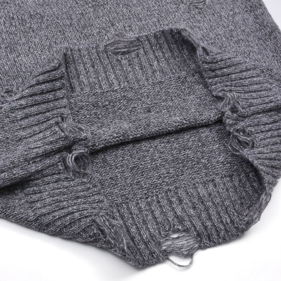 10/31 完売→再入荷！】ベルトオフショルダメージロゴニット