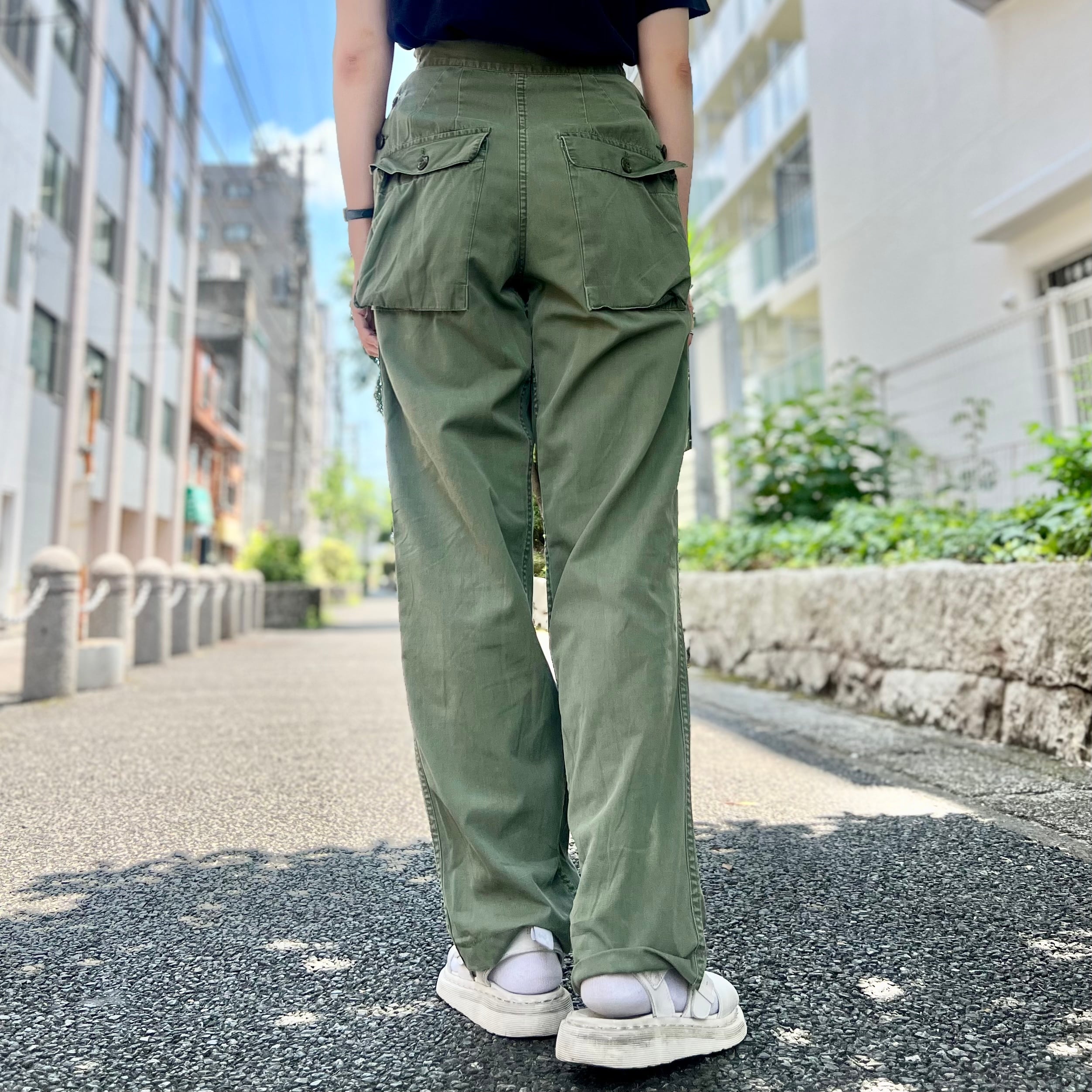 70年代 size:10 (W27程度) U.S ARMY OG 107 ジャングルファティーグ ...