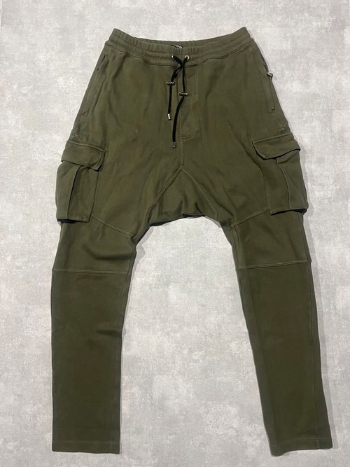 balmain サルエル　スウェットパンツ　カーキ　ドローコード