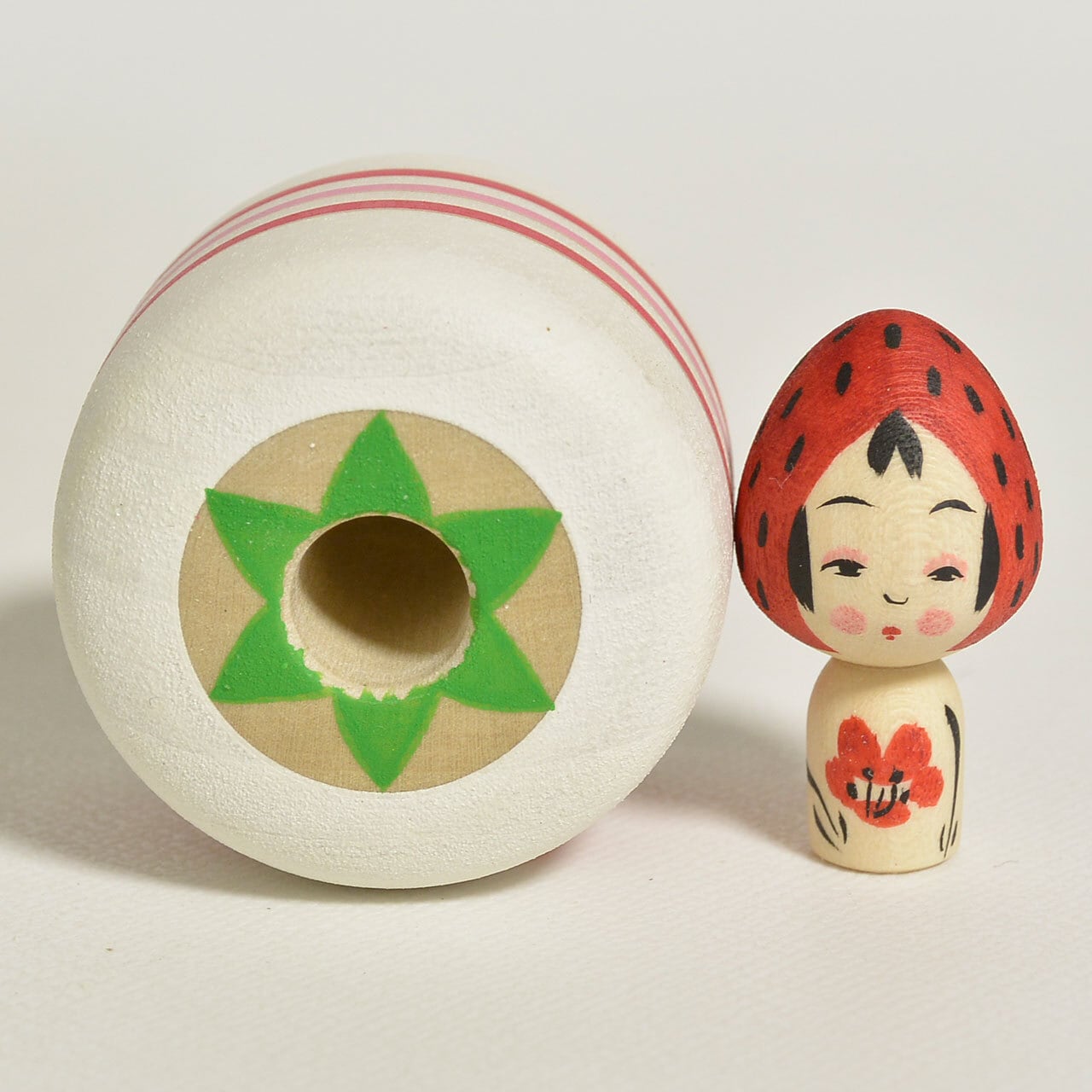 いちごケーキちゃんえじここけし 約1.5寸 約4.5cm 鈴木明 工人（作並系