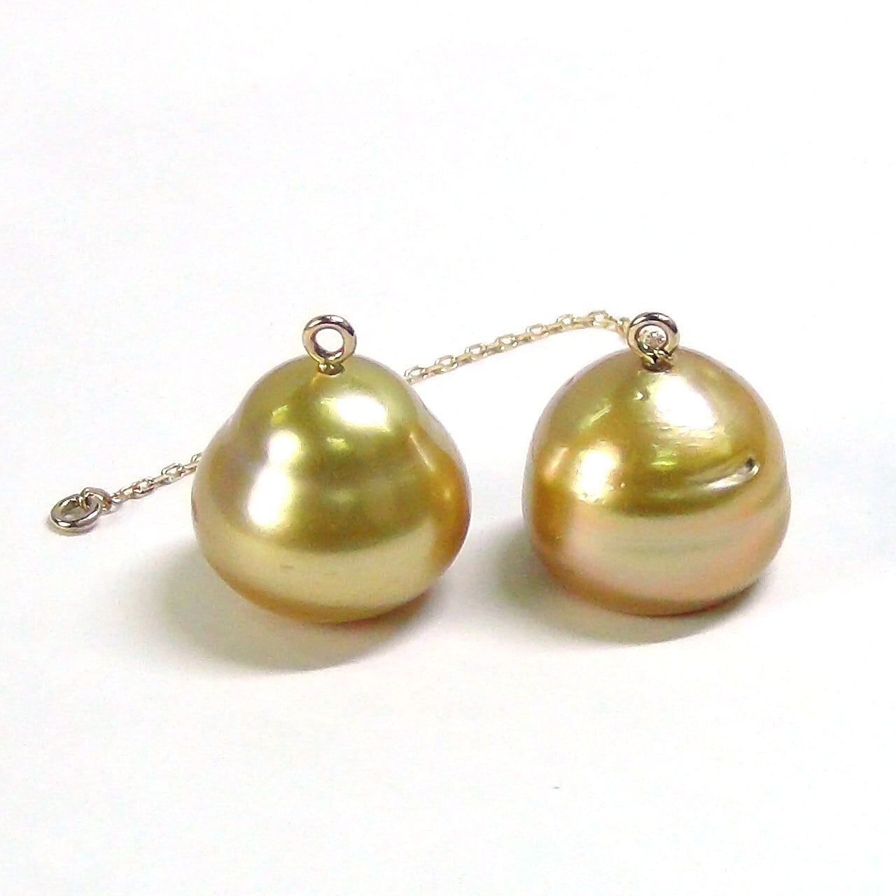 南洋ゴールデンパールのチャーム K18 南洋ゴールデンパール ピアスチャーム | atelier-N2