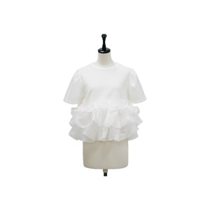 Airy organdy frill peplum tops
