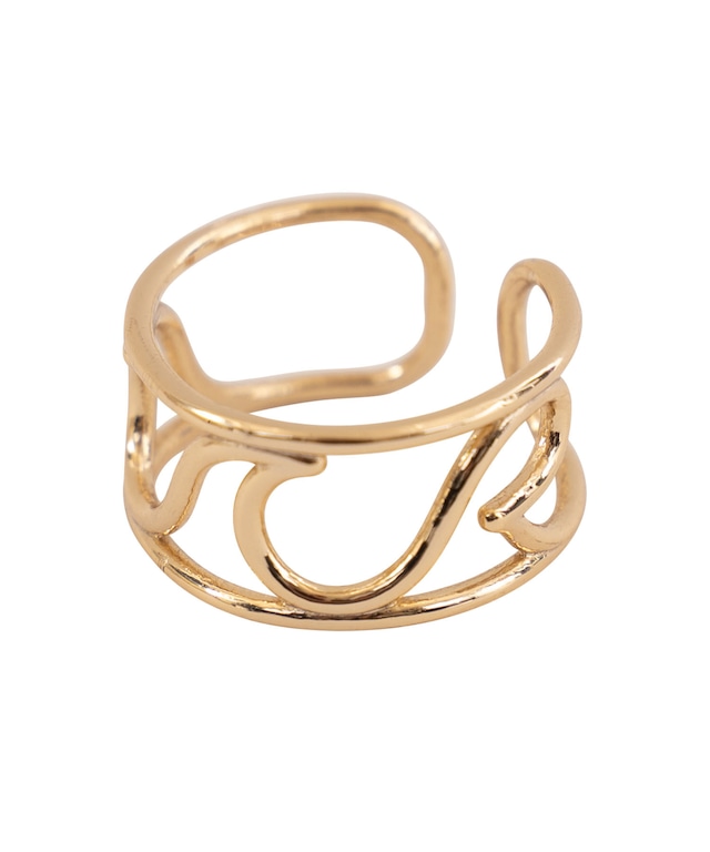 【#Re:room】WAVE ICON PINKY RING-GOLD［REA202］