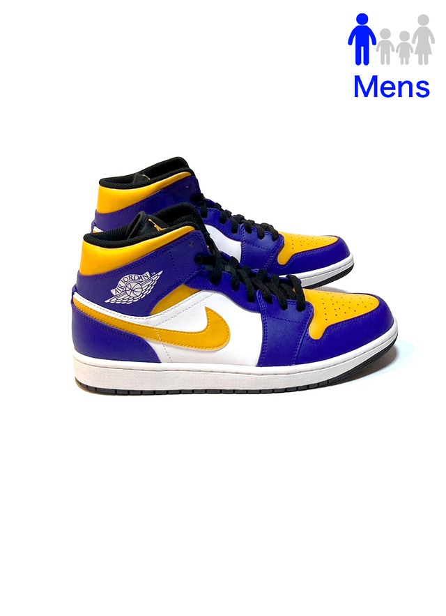 Nike Air Jordan 1 Mid "Lakers" ナイキ メンズ エア ジョーダン 1 ミッド オリジナル ミッドカット スニーカー バスケ シューズ バッシュ レイカーズ　マイケル トリプル  DQ8426-517
