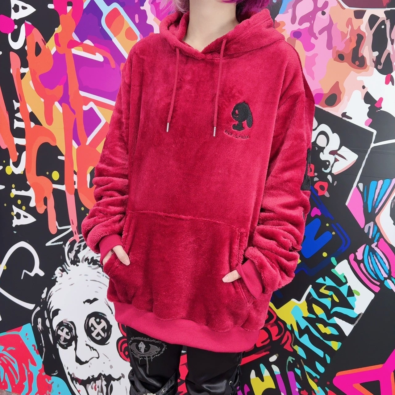 NIER BACK BIG LOGOふわもこHOODIE【Xmas RED】 | NIER CLOTHING