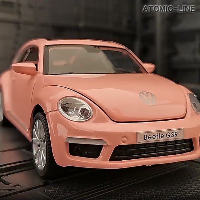 フォルクスワーゲン ビートル 1/32 ミニカー 全4色 ライト点灯 エンジンサウンド 合金モデル