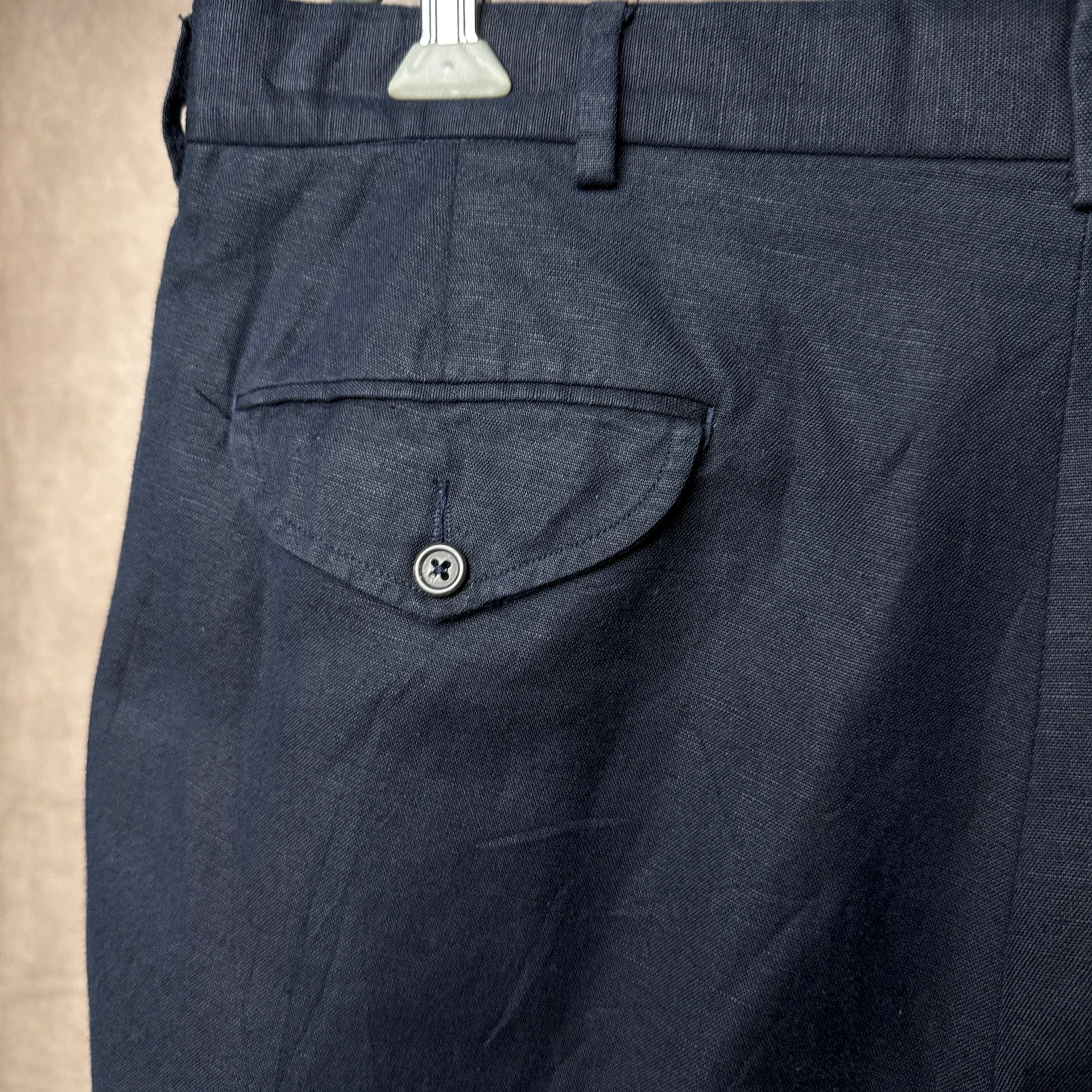 90's~00's Polo by Ralph Lauren Linen×Cotton Slacks IN TUCK DARK