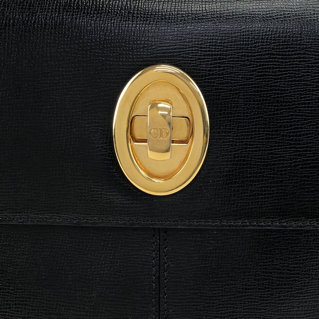 Christian Dior クリスチャン ディオール ショルダーバッグ ブラック ターンロック レザー ミニバッグ vintage ヴィンテージ オールド rz2umb