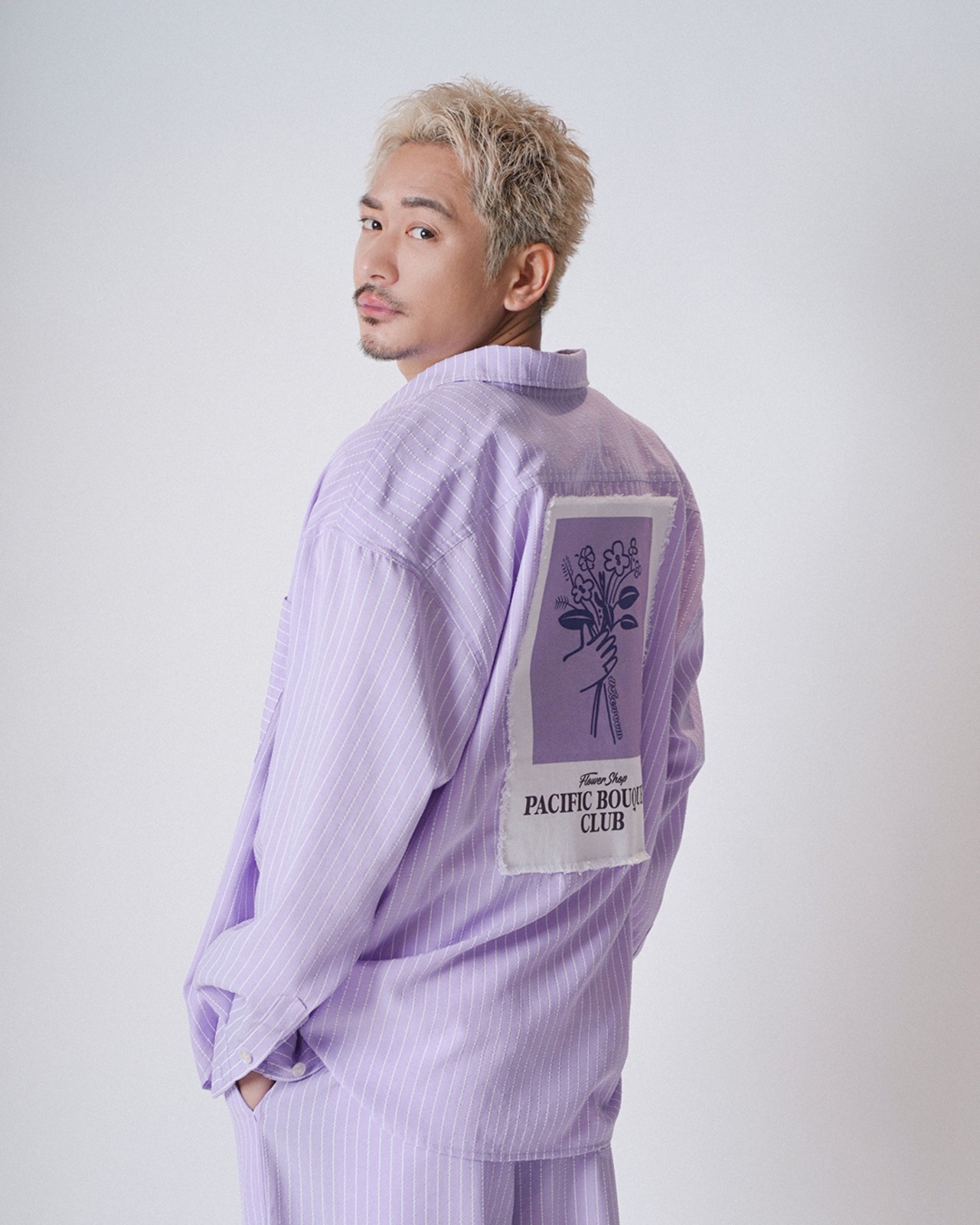 【#Re:room】BOUQUET PRINT STRIPE SHIRTS［RES125］