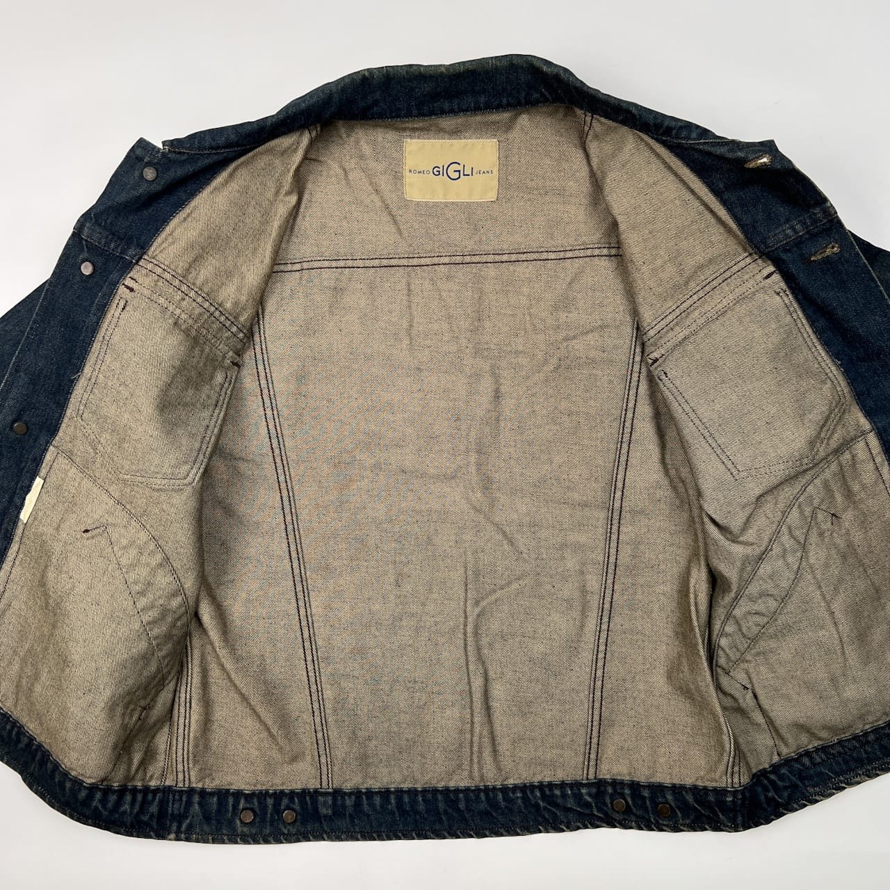 イタリア製 ROMEO GIGLI ロメオジリ ビンテージ デニムジャケット ジージャン サイズ 42 /革パッチ