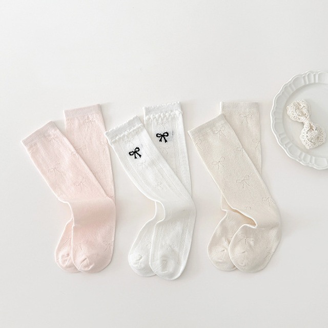 【取寄】ribbon soft half tights set｜リボンソフトハーフタイツセット｜FREE｜kids&jr｜26 spring