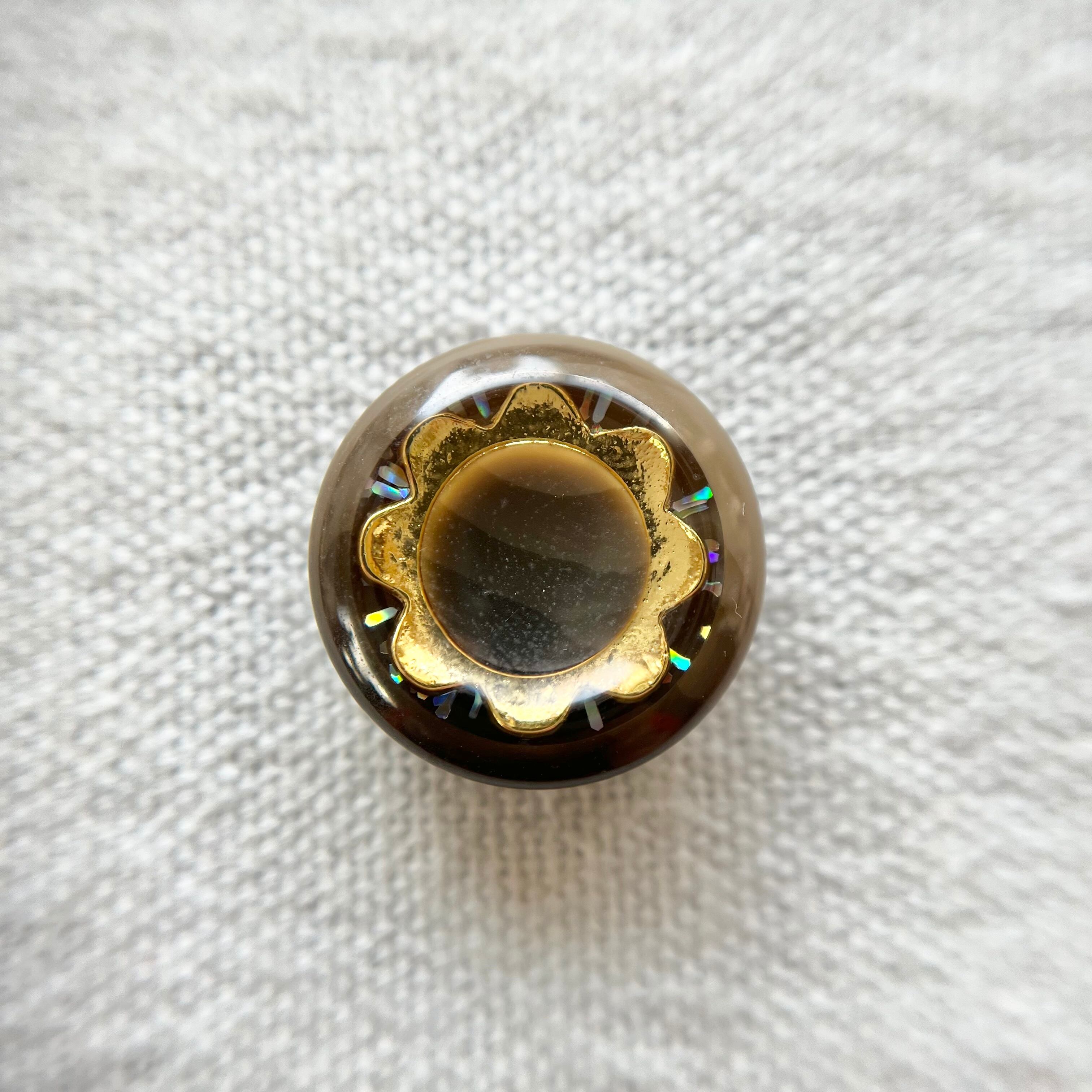 ゴールドフラワー×ブラウン 18㎜