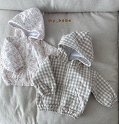 韓国子供服 / Mybebe / ボンディングフードジップアップ *XS~XL*