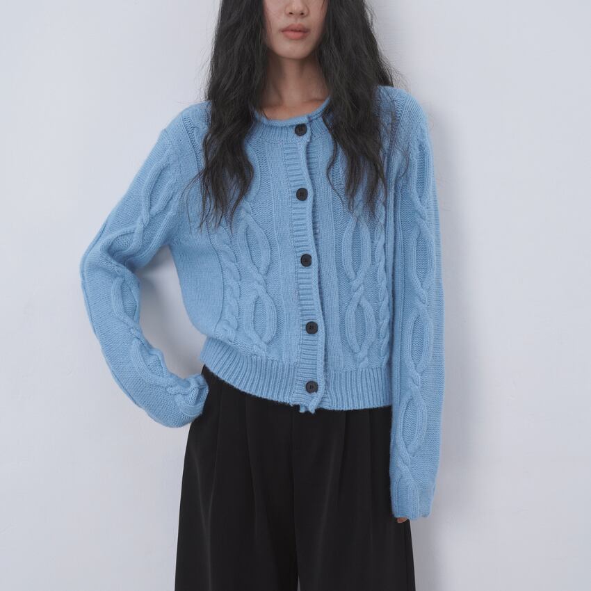 cable knit cardigan J00118